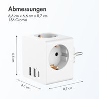 Accezz PowerCube | 6-in-1 - 1x USB-C + 2x USB-A + 3x Steckdose - 4000 Watt - Weiß