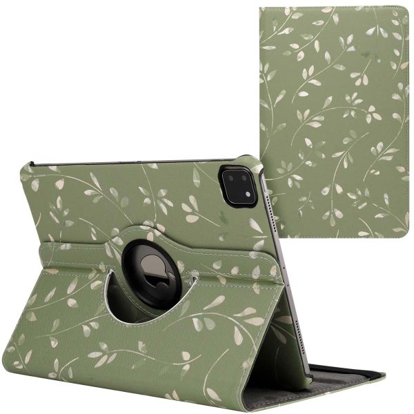 imoshion 360° drehbare Design Klapphülle Apple iPad Pro 11 (2022 / 2021 / 2020 / 2018) - Green Flowers