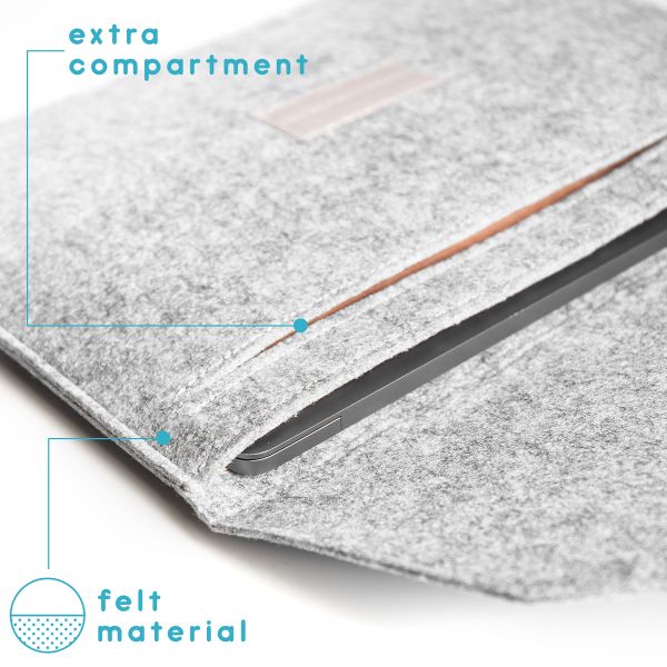 imoshion Filz-Soft Laptop Hülle 13-14 Zoll - Laptop Sleeve - Grau