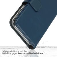 Selencia Echtleder Klapphülle für das Apple iPhone 16 Plus - Blau