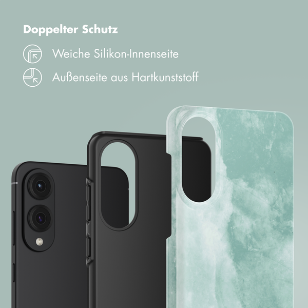 Selencia Vivid Back Cover Samsung Galaxy S25 Edge - Marble Grayed Jade