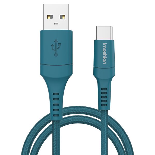 imoshion Braided USB-C-zu-USB Kabel - 2 Meter - Dunkelblau