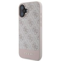 Guess Bottom Stripe 4G Back Cover für das iPhone 16 - Rosa