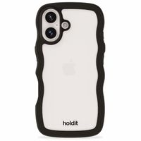 Holdit Wavy Case für das Apple iPhone 16 - Black / Transparent