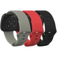 imoshion Silikonband Multipack für die Fitbit Versa 4 / 3 / Sense (2) - Schwarz / Grau / Rot