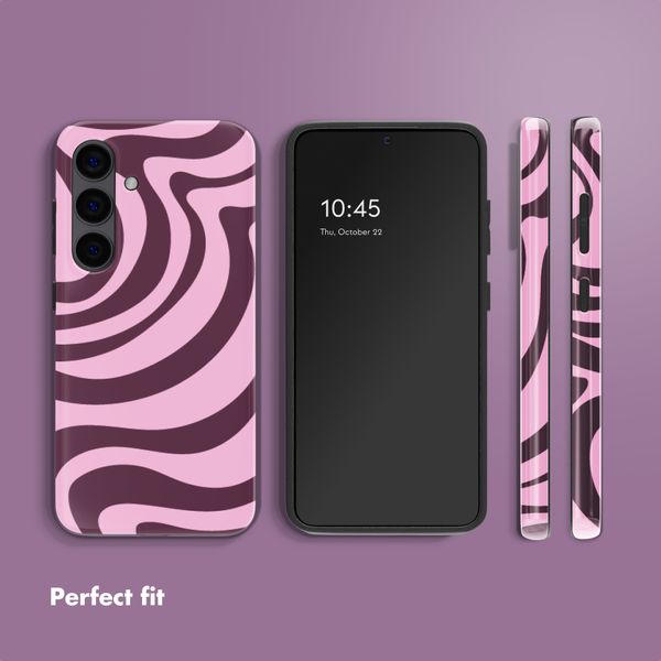 Selencia Vivid Rückabdeckung mit MagSafe Samsung Galaxy S24 - Wavy Swirl Pink Plum