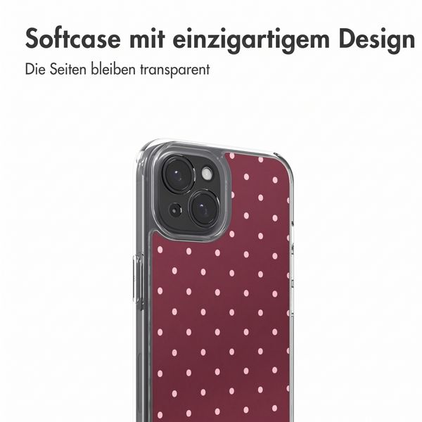 imoshion Design Hülle Apple iPhone 15 - Polka Dot Bordeaux