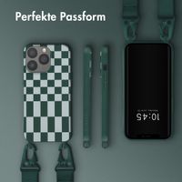 Selencia Silikonhülle design mit abnehmbarem Band für das iPhone 13 Pro - Irregular Check Green