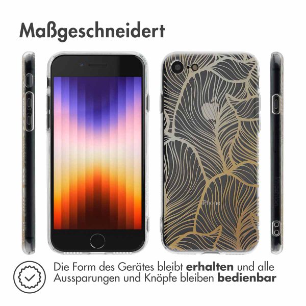 imoshion Design Hülle Apple iPhone SE (2022 / 2020) / 8 / 7 - Golden Leaves Transparent