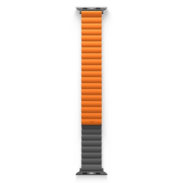 Uniq Revix doppelseitiges Armband für das  Apple Watch Series 1 t/m 11 / SE / Ultra (44/45/46/49 mm) - Charcoal (Grey/Orange)