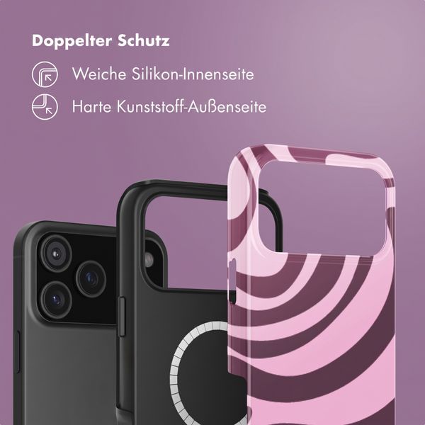 Selencia Vivid Rückabdeckung mit MagSafe Apple iPhone 18 Pro / 17 Pro - Wavy Swirl Pink Plum