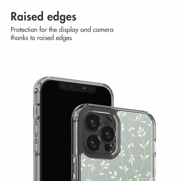imoshion Design Hülle Apple iPhone 12 (Pro) - Smoke Green Flowers