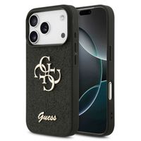 Guess 4G Metal Logo Back Cover mit Glitter Apple iPhone 17 Pro Max - Schwarz