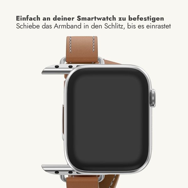 Selencia Élan Double strap Armband für Apple Watch | 38/40/41/42 mm - Hellbraun