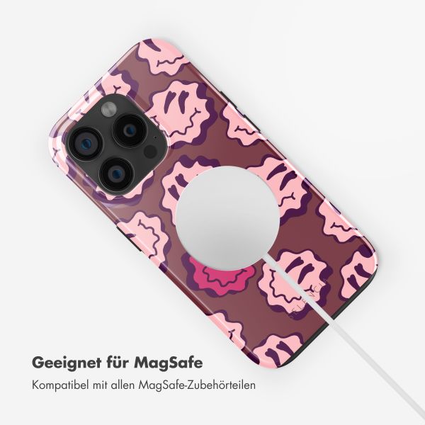 Selencia Vivid Rückabdeckung mit MagSafe Apple iPhone 15 Pro - Wavy Smiley Pink