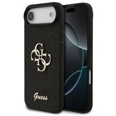 Guess 4G Metal Logo Back Cover mit Glitter Apple iPhone Air - Schwarz