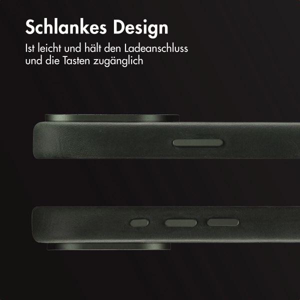 Accezz Vintage Leather Magsafe Backcover Apple iPhone 16 Pro Max - Smokey Green