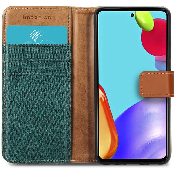 imoshion Luxuriöse Canvas-Klapphülle Samsung Galaxy A72 - Grün