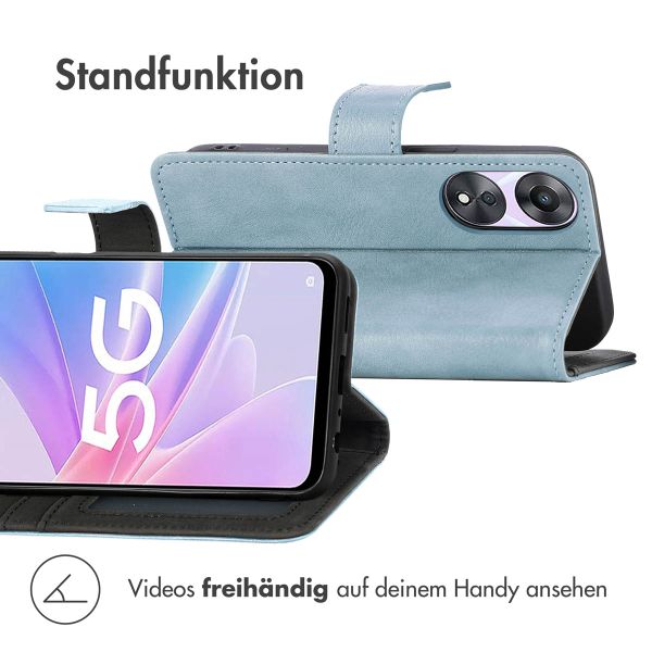 imoshion Luxuriöse Klapphülle Oppo A58 - Hellblau
