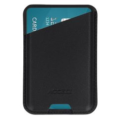 Accezz Magnetischer Lederkartenhalter - Geeignet für Apple Find My - Onyx Black