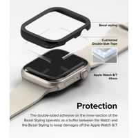 Ringke Bezel Styling für die Apple Watch Series 7 / 8 / 9 - 41 mm - Hairline Plain Black