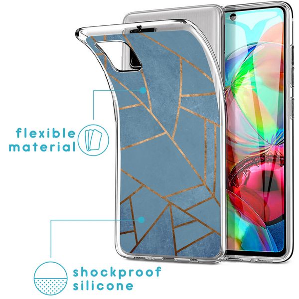 imoshion Design Hülle Samsung Galaxy A71 - Blue Graphic
