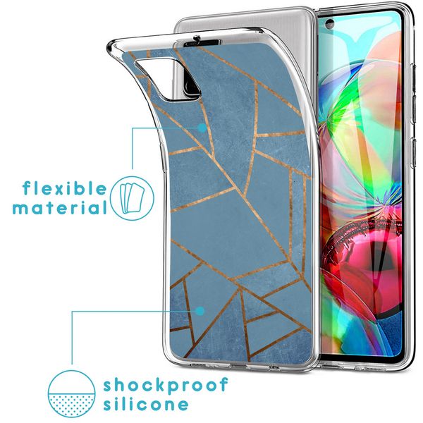 imoshion Design Hülle für das Samsung Galaxy A71 - Blue Graphic