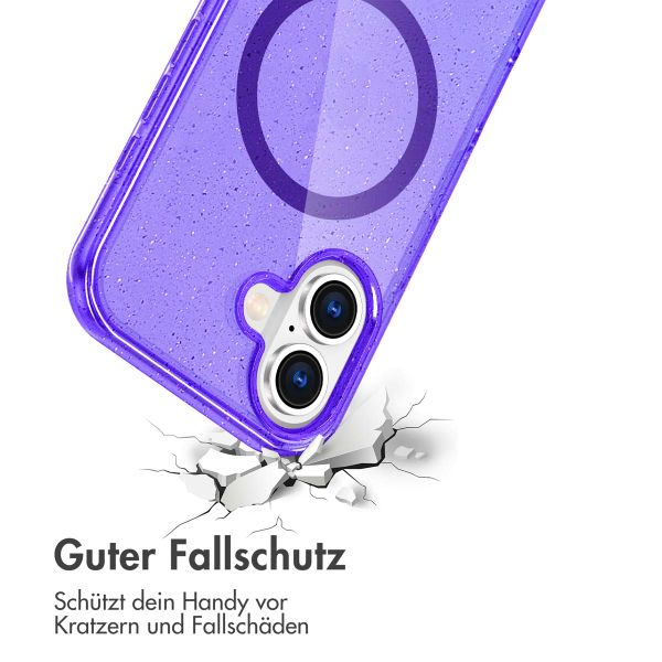 imoshion Sparkle Back Cover mit MagSafe für das Apple iPhone 16 - Glitzer Violett