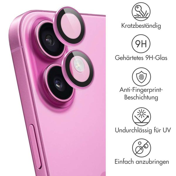 imoshion 2er-Pack Objektivschutz für Kamera für das Apple iPhone 16 / 16 Plus - Rosa