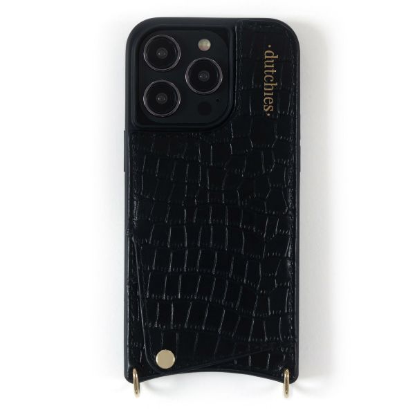 Dutchies Back Cover mit Kartenfach für das iPhone 16 - Telefonband nicht enthalten - Crocodile Chic