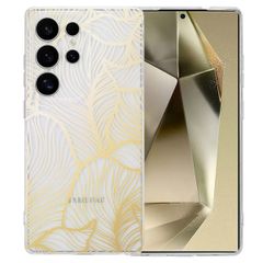 imoshion Design Hülle Samsung Galaxy S25 Ultra - Golden Leaves Transparent