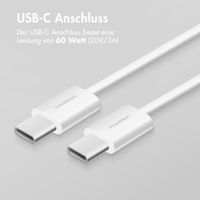 imoshion USB-C-zu-USB-C-Kabel – Geflochten – 1 Meter – Weiß