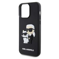 Karl Lagerfeld Karl & Choupette 3D Rubber Hardcase Backcover für das Apple iPhone 15 Pro Max - Schwarz