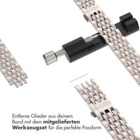 Selencia Jubilee inspiriertes schmales Edelstahlarmband für die Apple Watch Series 1 bis 9 / SE (38/40/41 mm) | Series 10 (42 mm) - Sternenlicht