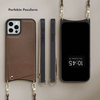 Selencia Nova HandyHülle mit Kordel und Kartenhalter Apple iPhone 12 (Pro) - Mocha Brown