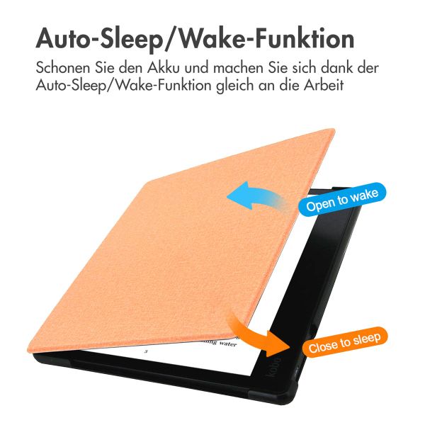 imoshion Canvas Sleepcover Klapphülle Kobo Elipsa 2E - Peach
