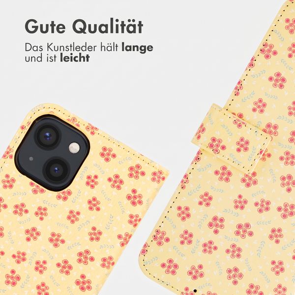 imoshion Design Klapphülle Apple iPhone 13 - Sunny Yellow Petite Flowers