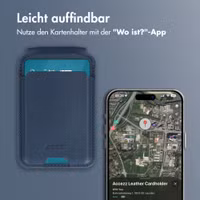 Accezz Magnetische Leder-Wallet mit Standfunktion - Geeignet für Apple Find My - Nightfall Blue