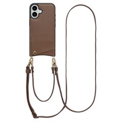 Selencia Nova HandyHülle mit Kordel und Kartenhalter Apple iPhone 16 - Mocha Brown