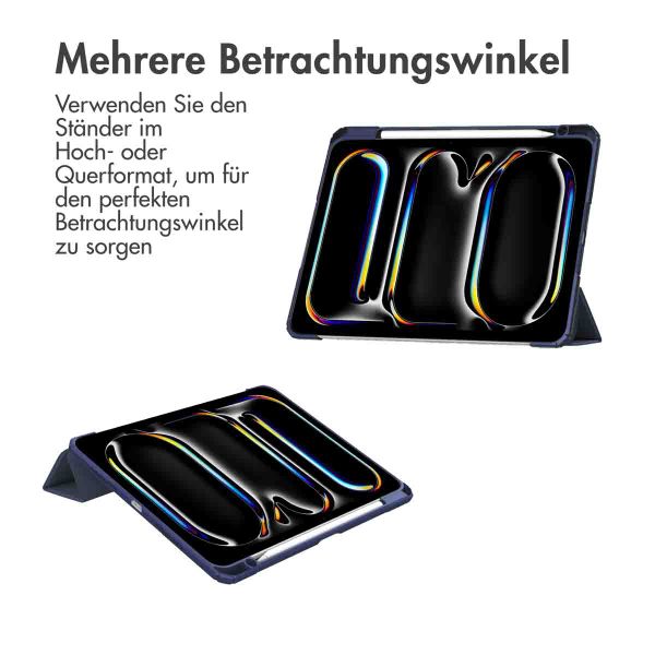 imoshion Trifold Hardcase Klapphülle Apple iPad Pro 13 (2024) M4 - Dunkelblau
