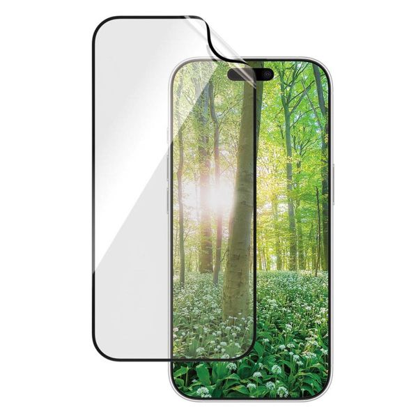 PanzerGlass ﻿Ultra Wide Fit Recycelter Antibakterieller Screen Protector Matrix inkl. Applikator für das iPhone 16 Pro