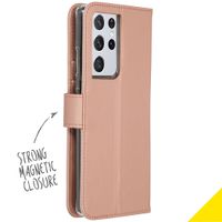 Accezz Wallet TPU Klapphülle Samsung Galaxy S21 Ultra - Rosé gold