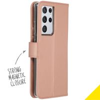 Accezz Wallet TPU Klapphülle Samsung Galaxy S21 Ultra - Roségold