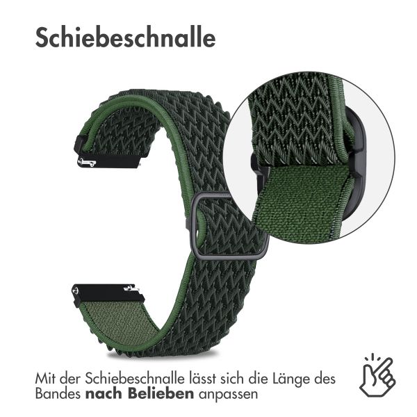 imoshion Elastisches Nylonarmband -   Universelle 18 mm Anschluss - Dunkelgrün