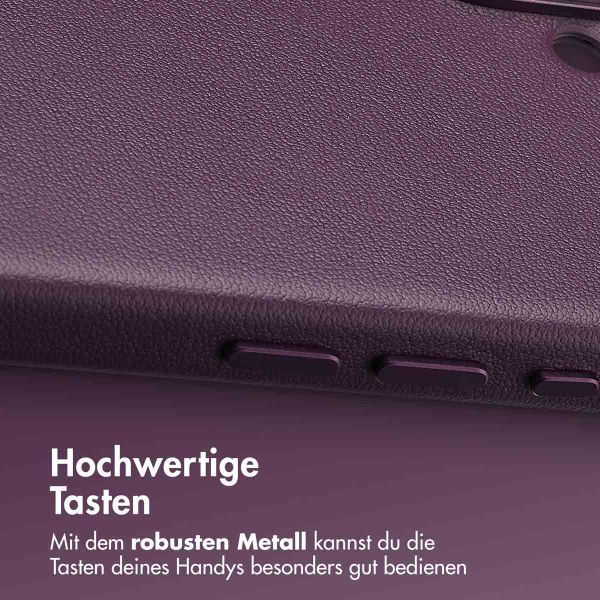 Accezz MagSafe Leather Backcover für das iPhone 16 - Heath Purple