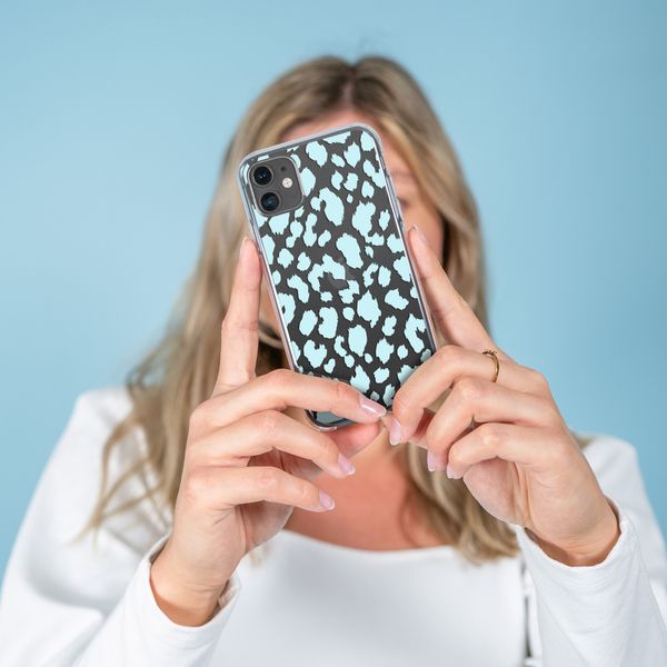 imoshion Design Hülle iPhone SE (2022 / 2020) / 8 / 7 / 6s - Leopard - Blau