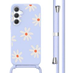 imoshion Silikonhülle design mit Band für das Samsung Galaxy A35 - Lila Flower Distance