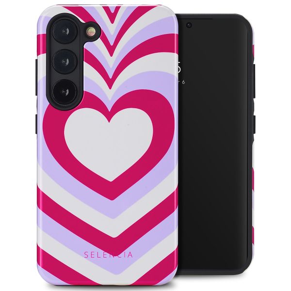 Selencia Vivid Backcover Samsung Galaxy S23 - Double Hearts Rubine Red Lilac