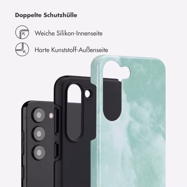 Selencia Vivid Back Cover Samsung Galaxy S23 - Marble Grayed Jade