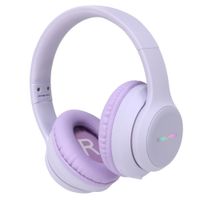 imoshion Kabellose Kinderkopfhörer LED Light - Dezibelbegrenzer - Mit AUX-Kabel - Lavender Lilac